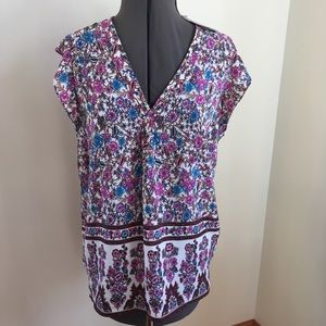 Dalia flowered chiffon flutter sleeve blouse